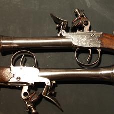 Pair French flintlock blunderbuss pistols