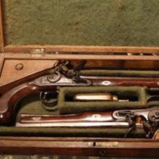 Pair Flintlock duelling pistols by Wallis